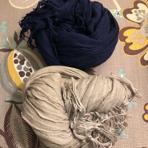 Scarves- navy and grey